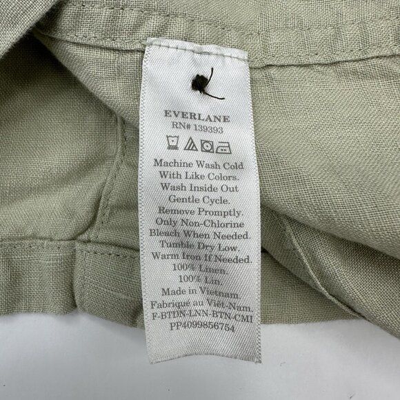 Everlane Women's Laurel The Linen Button Picnic Square Neck Tank Top‎ 10/C37 - Picture 9 of 12